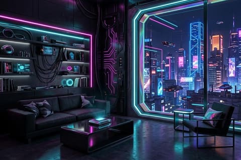 Cyberpunk Neon interior